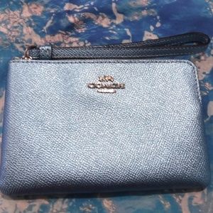 SMALL COACH WRISTLET IN METALLIC ICE -NEW WITH TAG
